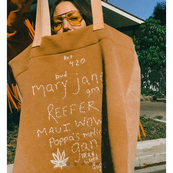 NWOT Stoned Immaculate X Jenean Jenean embroidered Dime Bag Tote - Picture 8 of 15